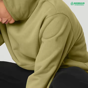 Hoodie de qualité supérieure au design tendance, couleur unie, personnalisable, en molleton de coton biologique lourd, en tissu éponge français, respirant et à séchage rapide - Product Image 4