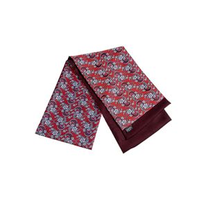 ผ้าพันคอสองด้านลายผ้าคลุมไหล่สีเงินสีแดง - Product Image 1