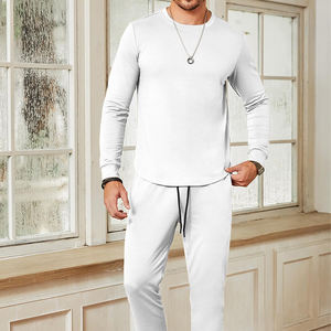 2024 haut tendance hommes qualité supérieure survêtement couleur personnalisée logo brodé motif solide grande taille nouveau Design à la mode - Product Image 2