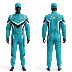 Traje de Karting Premium de Poliéster Cordura de 320 GSM, Diseño de Paneles en Naranja, Negro y Blanco, Logotipo Personalizado con Sublimación y Bordado - Product Image 4