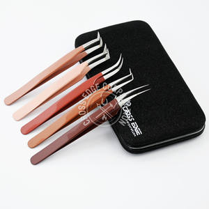 Professional Fiber Tip Eyelash Extension Tweezer Russian Set Curved Isolation 90 degree Boot Volume <b>Tool</b> for Lash Artists - Product Image 1