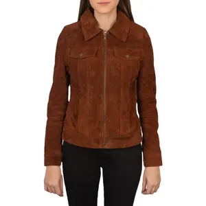 Vente directe d'usine vestes en cuir suédé pour femmes, Logo personnalisé de qualité supérieure et Design veste en cuir suédé pur pour le meilleur prix - Product Image 1