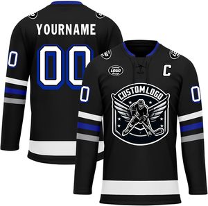 Personalizado cualquier logotipo Nombre Número Tamaño Unisex Reversible Diseño personalizado Sublimado Adultos Ropa de hockey sobre hielo Equipo Hockey Jerseys - Product Image 1