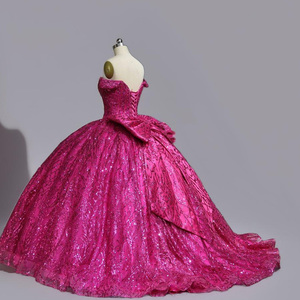 Robes de fête Jancember WC011 Chic Raspberry Bow Quinceanera pour femmes pour les filles de 16 ans - Product Image 2
