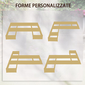 Outsunny-Maceta de exterior de 5 piezas con fondo abierto modular en madera de abeto, 230x230x28 cm - Product Image 4