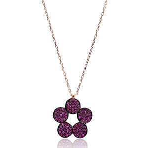 Five Rounds Design <b>Ruby</b> Zircon Stone Pendant Turkish Wholesale Handmade 925 Sterling Silver Jewelry - Product Image 1