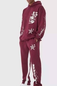 Oem prix de gros Puff Printing Survêtement respirant confortable vêtements de sport de haute qualité pas cher prix Puff Printing Survêtement - Product Image 5