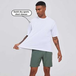 Venta al por mayor de camisetas de gimnasio para hombre clásico verano Fitness cuello redondo manga corta de alta calidad transpirable de gran tamaño conjuntos de talla grande - Product Image 2