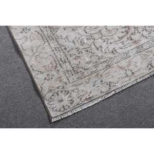 พรมตุรกีขนาดใหญ่ 5.1x8.3 ฟุต สีเทา พรมวินเทจสไตล์โอเรียนทัล - Product Image 4