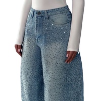 Jeans en denim pour femmes avec strass, coupe slim, grandes tailles, skinny, vente en gros