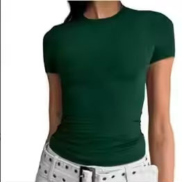 T-shirt en tricot décontracté pour homme, couleur abricot, coupe ample, manches régulières, motif uni, écologique, respirant, col rond - Product Image 5