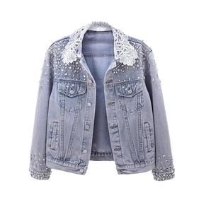 Nouveau bouton à la mode vers le bas femmes veste en jean à manches longues décontracté haut court vestes en jean pour les femmes en gros OEM Logo personnalisé - Product Image 1