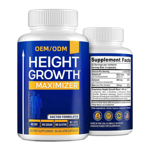 OEM potenziato estratto vegetale capsule di crescita per altezza vitamina D calcio <span class=keywords><strong>zinco</strong></span> supplemento 60 capsule/bottiglia per aumento dell'osso - Product Image 1