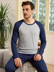 Conjunto de camisetas y pantalones cortos de manga corta de algodón al por mayor para hombre, ropa de dormir informal de verano hecha en Bangladesh - Product Image 3