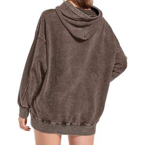 Mode Design épaule femmes sweats à capuche pull vêtements chauds personnalisé à manches longues à capuche femmes - Product Image 4