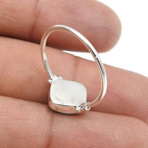 À la mode 925 en argent Sterling mariage fiançailles naturel Turquoise pierres précieuses élégant anneau pour femme filles bijoux faits à la main pour cadeaux - Product Image 5