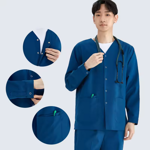 Ensemble d'uniformes médicaux unisexes personnalisables en tissu coton-polyester avec détection d'aiguilles pour hommes et femmes - Product Image 2