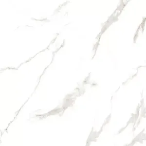 Carrara หินอ่อน32X32กระเบื้องปูพื้นพอร์ซเลนขัดเงาสีขาวตัดชิ้นตัวอย่างสำหรับห้องนั่งเล่นภายใน - Product Image 1