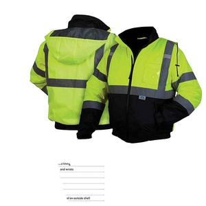 เสื้อแจ็คเก็ตทำงานแบบแห้งเร็ว มองเห็นได้ชัดเจน บริการ OEM ผลิตตามสั่ง ผ้าโพลีเอสเตอร์ สวมใส่สบาย กันน้ำ ระบายอากาศ ป้องกันแบคทีเรีย - Product Image 2