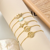 Bracciale con ciondoli a forma di cigno e cane, lunghezza regolabile, personalizzabile, per donne e bambini, gioielli alla moda, placcato oro 18k