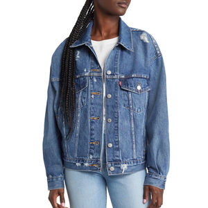 2025 Latest Style Customized Women's <b>Denim</b> <b>Jackets</b> for Autumn Breathable Cotton-Filled for Outdoor & Casual Wear OEM - Product Image 3