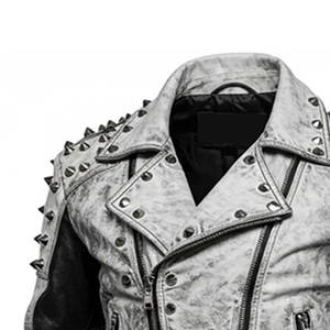 Veste en cuir enduit pour homme, personnalisable, coupe-vent, col montant, écologique, vintage, hiver, poches avant, fausse fourrure - Product Image 4