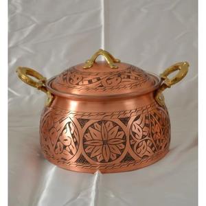 Exigente resistencia a altas temperaturas vajilla de comida grande cocina hogar olla de sopa de cobre con tapa - Product Image 1