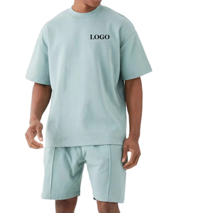 Camiseta de dos piezas de Verano de la mejor calidad para hombre, camisa personalizada para hombre y conjunto corto, camiseta ajustada Unisex para hombre - Product Image 1