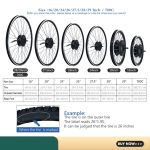 Mountain Cheap 72v 3000W Fat Wheel Motor 250 Watt Battery Bag 2000W 52V E-bike Kit de conversión con Gear Cassette 29 pulgadas - Product Image 4