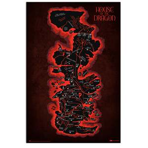 โปสเตอร์แผนที่ไม้ตะวันตกที่ทันสมัยการออกแบบแบบดั้งเดิมของบ้านมังกรเครื่องประดับแขวน - Product Image 1