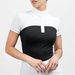 Wholesale Price <b>Short</b> <b>Sleeve</b> Horse Riding <b>Base</b> <b>Layer</b> Shirts Durable Stretch Comfort Fitted Equestrian Clothing for Women's - Product Image 1