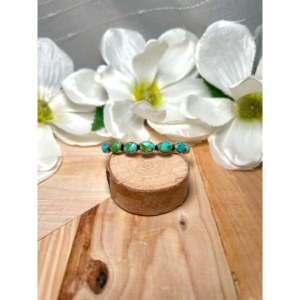 Navajo Handmade Cultural Collectible Sonoran Mountain Turquoise & Sterling Silver Cuff Bracelet - Product Image 1