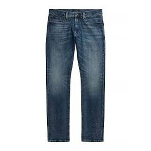 Jeans droits vintage lavés à boutons respirants personnalisables pour hommes, pantalon en denim slim fit, vêtements décontractés - Product Image 4