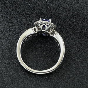 Igi certificado Lab-Grown Blue Diamond anillo de compromiso 14K/18K oro sólido dos piedras joyería bisel ajuste boda Hip Hop regalo - Product Image 5