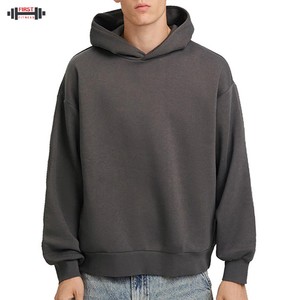 Sudadera con capucha holgada de invierno con logotipo personalizado Boxy Drop Shoulder Oversized Essentials Organic Cotton Fleece Luxury Streetwear - Product Image 1