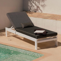 Chaise longue réglable pour hôtel, mobilier de patio, lit de jour pour la cour, chaise longue de plage de luxe, chaise longue d'extérieur, lit de soleil au bord de la piscine