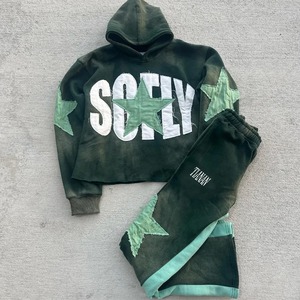 Men's Plus Size Pullover Hoodie and Sweatpants <b>Set</b> with Custom <b>Embroidery</b> Manufacturers Wholesale for Winter - Product Image 1