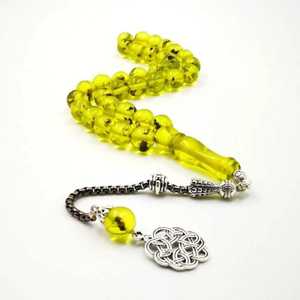 Tasbih de resina de ámbar naranja unisex, cuentas de oración Misbaha y collar de moda | Envío rápido el mismo día - Product Image 3