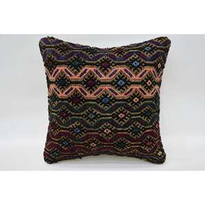 Multicolor Bohemian Kilim Pillow 12x12 Inch Luxury <b>Silk</b> <b>Cushion</b> Woven Vintage Print Square <b>Cushion</b> for Floor Christmas Decor - Product Image 1