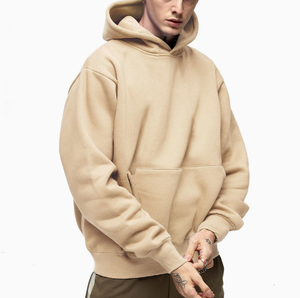 Sweat à capuche pour homme en polaire polaire 480GSM personnalisé, 100% coton, pull-over, écologique, logo personnalisé, broderie, impression, coupe classique - Product Image 3