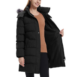 Chaqueta Parkas de invierno para mujer, cuello de piel sintética, acolchado grueso, ajuste holgado, nuevo patrón estampado de algodón, chaquetas con bolsillos recubiertos para mujer - Product Image 6