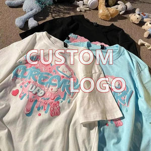 100% algodón de peso pesado de gran tamaño camiseta personalizada 3D Puff estampado hombres camiseta hombro caído camisetas lisas - Product Image 1