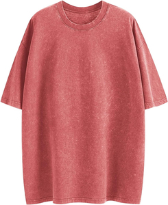 T-shirts pour hommes à manches courtes anti-rides vintage lavés à l'acide coloré 100% coton blanc col rond t-shirts vierges recherchent des hommes - Product Image 4