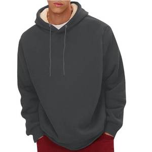 Sudadera con Capucha para Hombre, Otoño, Forro Polar Grueso, Ecológica, Transpirable, Manga Larga, Gruesa, Cálida, Talla Grande, con Cordón Ajustable - Product Image 1