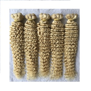 Extensiones de cabello humano peruano sin procesar, 26 pulgadas, Rubio 613 rizado profundo de vendedores indios, venta al por mayor - Product Image 1