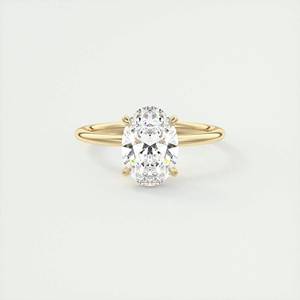 แหวนหมั้นเพชรโมอิส3 CT ดีไซน์แบบคลาสสิกเรียบง่ายดีไซน์กรงเล็บสี่อันสำหรับ925ทรงรีสีเงินแบบวงตรงใบรับรอง - Product Image 1