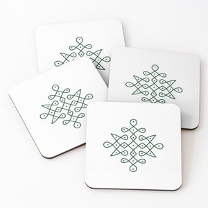 Sous-verres en bois d'acacia et émail imprimé, lot de 4, accessoires de cuisine, vente chaude 2024, sous-verres de SCI - Product Image 4