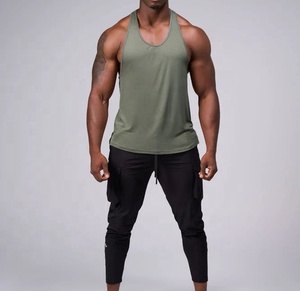 Camiseta Deportiva sin Mangas, Nueva Moda, Sólida, Sexy, 300gsm, para Gimnasio, Personalizable con Bordado e Impresión, Camisetas de Fitness para Hombre - Product Image 3