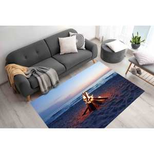 Printed <b>Rug</b> - Farmhouse, Stair, Hallway, <b>Camp</b> Fire, Landscape, Easy Clean,Nonwoven Soft <b>Rug</b> - Product Image 1