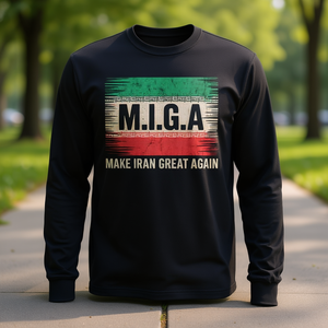 T-Shirt a Maniche Lunghe Vintage 'Make Iran Great Again' - Prodotto Promozionale - Product Image 3